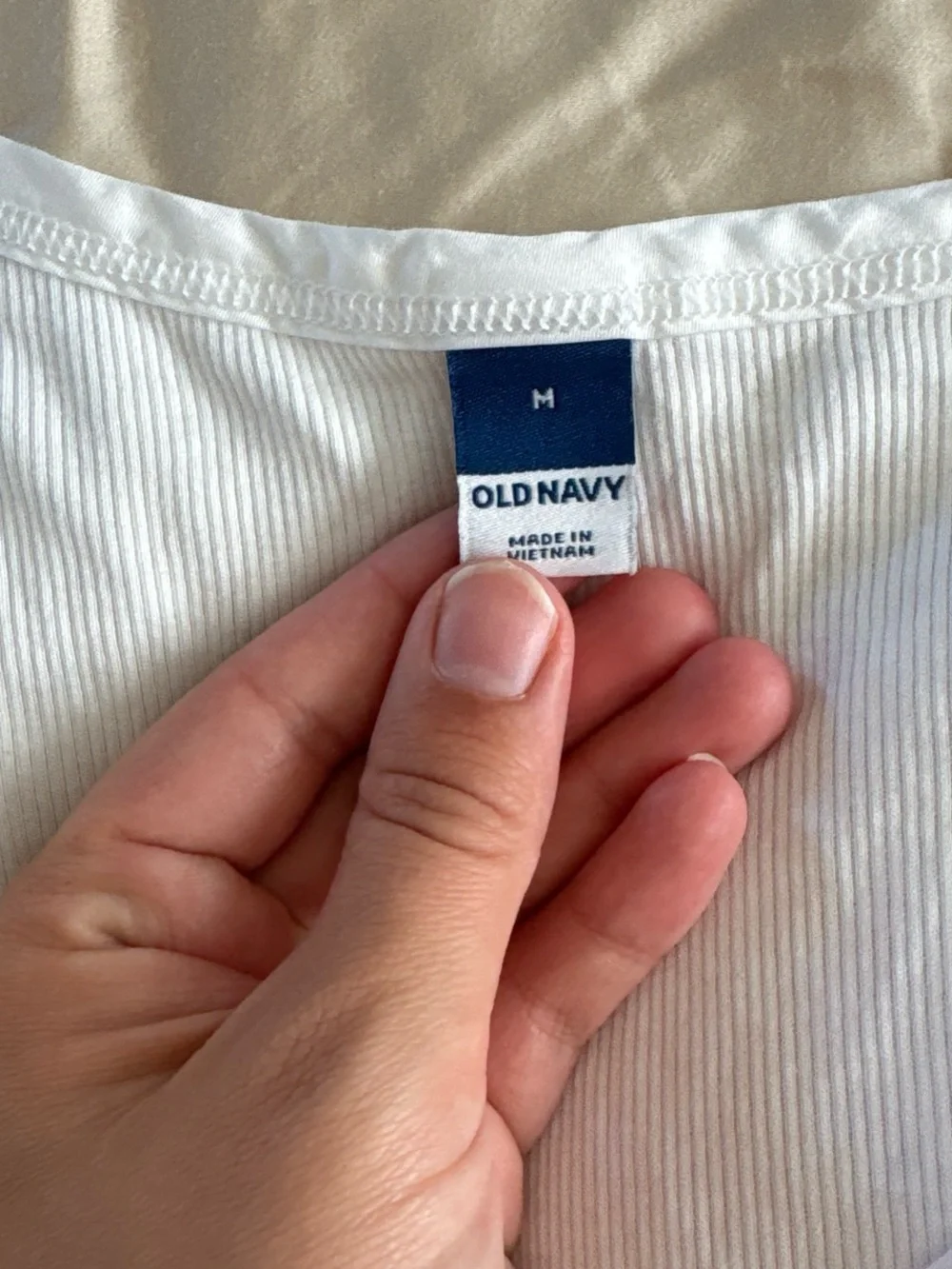 Old Navy White Puff-Sleeve Henley